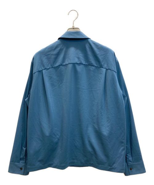 THE PERMANENT EYE（ザ パーマネント アイ）THE PERMANENT EYE (ザ パーマネント アイ) Matte Stretch Jersey Zip L/S Shirt ブルー サイズ:SIZE 48の古着・服飾アイテム