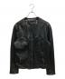 JOHN VARVATOS（ジョン・バルベイトス）の古着「シープレザーノーカラージャケット」｜ブラック
