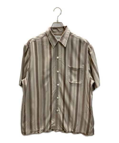 WACKO MARIA（ワコマリア）WACKO MARIA (ワコマリア) オープンカラーレーヨンシャツ ベージュ×ブラウン サイズ:SIZE Mの古着・服飾アイテム
