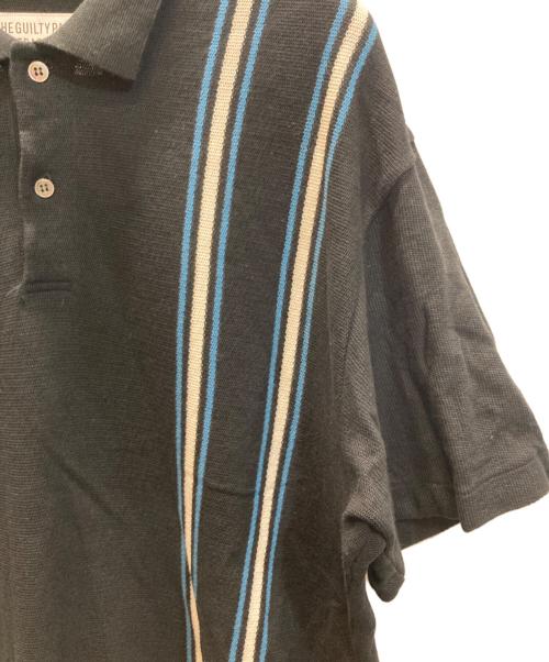 WACKO MARIA（ワコマリア）WACKO MARIA (ワコマリア) STRIPED JACQUARD KNIT POLO SHIRT ブラック サイズ:SIZE Lの古着・服飾アイテム