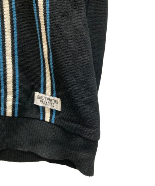 WACKO MARIA（ワコマリア）WACKO MARIA (ワコマリア) STRIPED JACQUARD KNIT POLO SHIRT ブラック サイズ:SIZE Lの古着・服飾アイテム