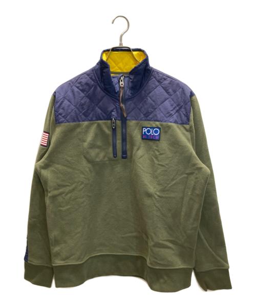 POLO RALPH LAUREN（ポロ・ラルフローレン）POLO RALPH LAUREN (ポロ・ラルフローレン) ハーフジップフリースジャケット ネイビー×オリーブ サイズ:SIZE Lの古着・服飾アイテム