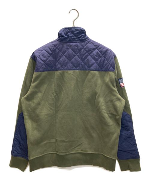 POLO RALPH LAUREN（ポロ・ラルフローレン）POLO RALPH LAUREN (ポロ・ラルフローレン) ハーフジップフリースジャケット ネイビー×オリーブ サイズ:SIZE Lの古着・服飾アイテム