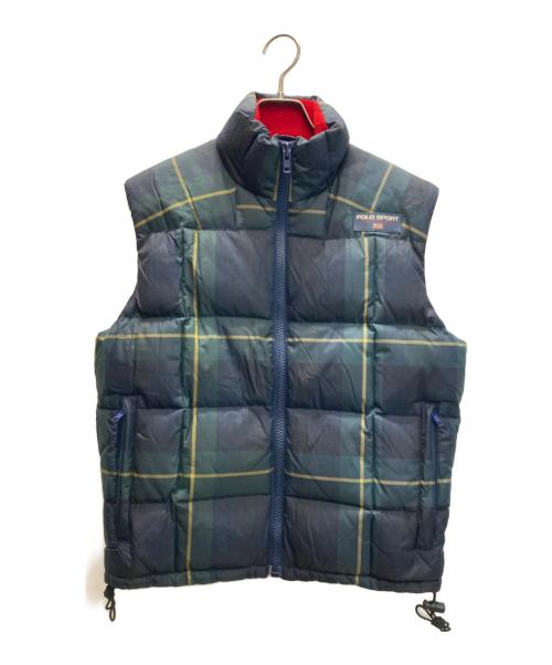 POLO SPORT（ポロスポーツ）POLO SPORT (ポロスポーツ) チェックダウンベスト グリーン サイズ:SIZE Sの古着・服飾アイテム