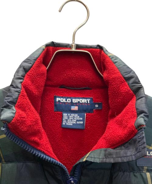 POLO SPORT（ポロスポーツ）POLO SPORT (ポロスポーツ) チェックダウンベスト グリーン サイズ:SIZE Sの古着・服飾アイテム