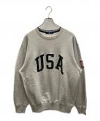 POLO SPORTポロスポーツ）の古着「USAロゴ クルーネックスウェット」｜グレー