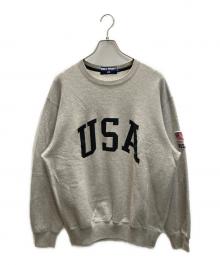 POLO SPORT（ポロスポーツ）の古着「USAロゴ クルーネックスウェット」｜グレー