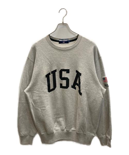 POLO SPORT（ポロスポーツ）POLO SPORT (ポロスポーツ) USAロゴ クルーネックスウェット グレー サイズ:Lの古着・服飾アイテム