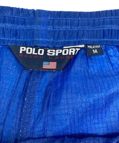 POLO SPORT（ポロスポーツ）POLO SPORT (ポロスポーツ) ナイロンパンツ ブルー×ブラック サイズ:Mの古着・服飾アイテム