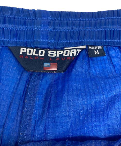 POLO SPORT（ポロスポーツ）POLO SPORT (ポロスポーツ) ナイロンパンツ ブルー×ブラック サイズ:Mの古着・服飾アイテム