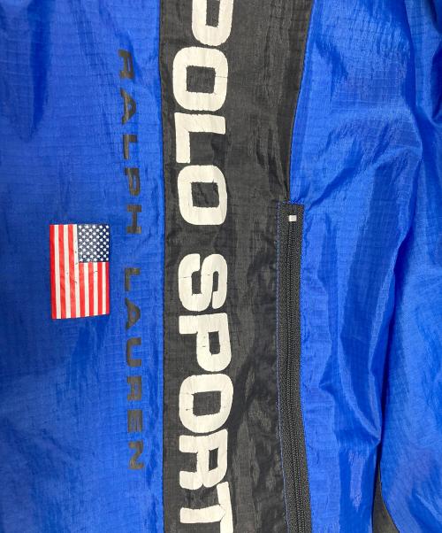 POLO SPORT（ポロスポーツ）POLO SPORT (ポロスポーツ) ナイロンパンツ ブルー×ブラック サイズ:Mの古着・服飾アイテム