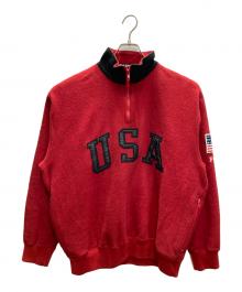 POLO SPORT（ポロスポーツ）の古着「ハーフジップフリーススウェット」｜レッド