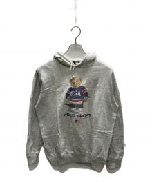 POLO RALPH LAUREN（ポロ・ラルフローレン）の古着「ポロベアプルオーバーパーカー」｜グレー