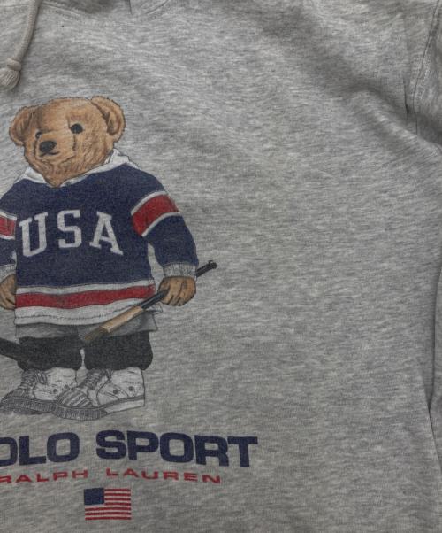 POLO RALPH LAUREN（ポロ・ラルフローレン）POLO RALPH LAUREN (ポロ・ラルフローレン) ポロベアプルオーバーパーカー グレー サイズ:Lの古着・服飾アイテム