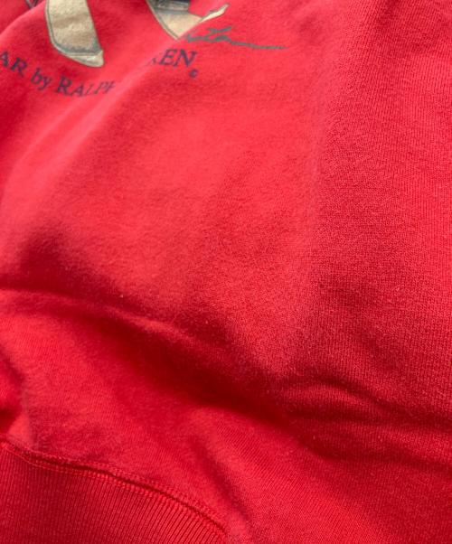 POLO RALPH LAUREN（ポロ・ラルフローレン）POLO RALPH LAUREN (ポロ・ラルフローレン) ポロベア プルオーバーパーカー レッド サイズ:Lの古着・服飾アイテム