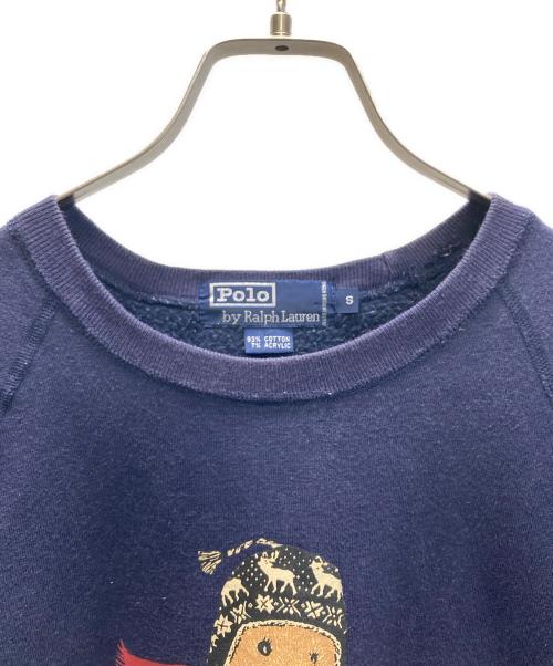 POLO RALPH LAUREN（ポロ・ラルフローレン）POLO RALPH LAUREN (ポロ・ラルフローレン) ポロベア ラグランスウェット ネイビー サイズ:Ｓの古着・服飾アイテム