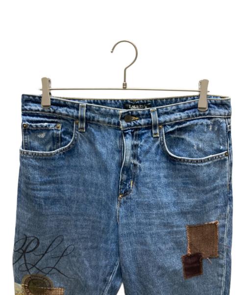 LAUREN RALPH LAUREN（ローレンラルフローレン）LAUREN RALPH LAUREN (ローレンラルフローレン) パッチワークデニムパンツ インディゴ サイズ:6の古着・服飾アイテム