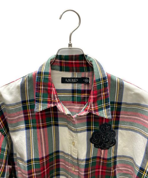 LAUREN RALPH LAUREN（ローレンラルフローレン）LAUREN RALPH LAUREN (ローレンラルフローレン) ブリオン チェックド プラッド ツイル シャツ マルチカラー サイズ:Mの古着・服飾アイテム