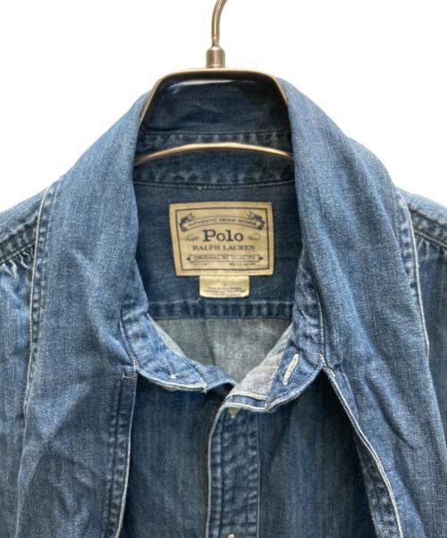 POLO RALPH LAUREN（ポロ・ラルフローレン）POLO RALPH LAUREN (ポロ・ラルフローレン) デニムボウタイシャツ/Denim tie-neck shirt インディゴ サイズ:SIZE 8の古着・服飾アイテム