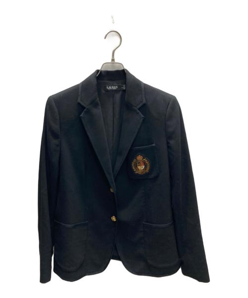 LAUREN RALPH LAUREN（ローレンラルフローレン）LAUREN RALPH LAUREN (ローレンラルフローレン) エンブレム刺繍ブレザー ブラック サイズ:8の古着・服飾アイテム