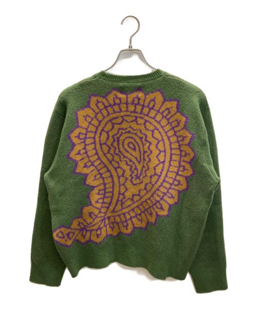 stussy（ステューシー）stussy (ステューシー) ペイズリーセーター　PAISLEY SWEATER グリーン サイズ:Mの古着・服飾アイテム