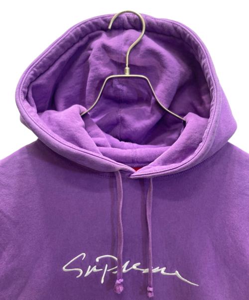 SUPREME（シュプリーム）Supreme (シュプリーム) Classic Script Hooded Sweatshirt パープル サイズ:Mの古着・服飾アイテム