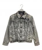 HARLEY-DAVIDSONハーレーダビッドソン）の古着「ウォッシュ加工 裏地チェック デニムジャケット」｜ブラック