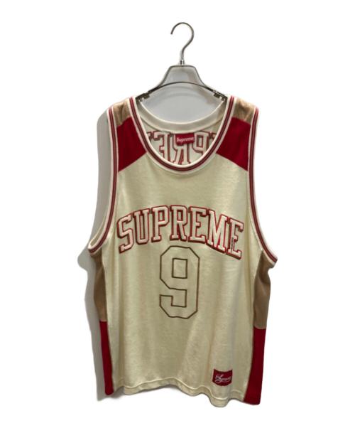 SUPREME（シュプリーム）SUPREME (シュプリーム) Terry Basketball Jersey ベージュ×レッド サイズ:SIZE XLの古着・服飾アイテム