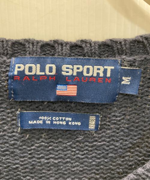 POLO SPORT（ポロスポーツ）POLO SPORT (ポロスポーツ) 90’s ロゴ刺繍コットンニット ネイビー サイズ:SIZE Mの古着・服飾アイテム