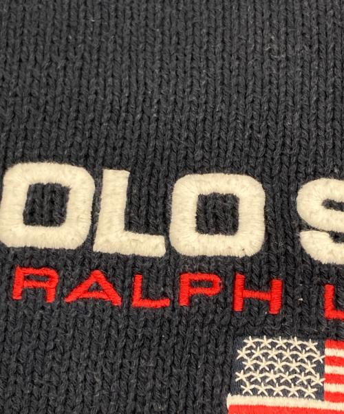POLO SPORT（ポロスポーツ）POLO SPORT (ポロスポーツ) 90’s ロゴ刺繍コットンニット ネイビー サイズ:SIZE Mの古着・服飾アイテム