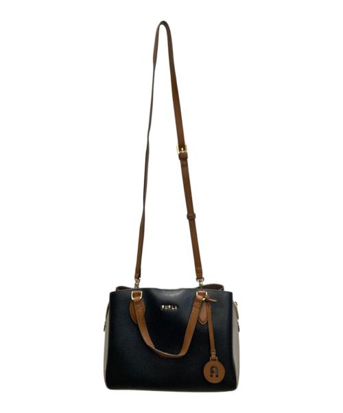 FURLA（フルラ）FURLA (フルラ) ミネルヴァ ショルダーバッグ ブラック×グレーの古着・服飾アイテム