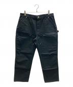 CarHarttカーハート）の古着「Men’s Double-Front Work Dungaree ダブルニーダックペインターパンツ」｜ブラック