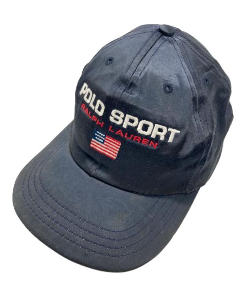 POLO SPORT（ポロスポーツ）POLO SPORT (ポロスポーツ) サテン ベースボールキャップ ネイビーの古着・服飾アイテム