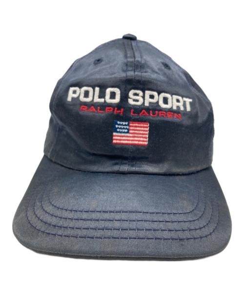 POLO SPORT（ポロスポーツ）POLO SPORT (ポロスポーツ) サテン ベースボールキャップ ネイビーの古着・服飾アイテム