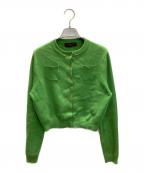 CABANキャバン）の古着「コットンカシミア ノーカラー 2ポケット カーディガン」｜グリーン