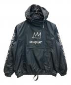 Jean-Michel Basquiat×MEMBERS ONLYジャン ミシェル バスキア×メンバーズオンリー）の古着「デュアルジップナイロンジャケット」｜ブラック