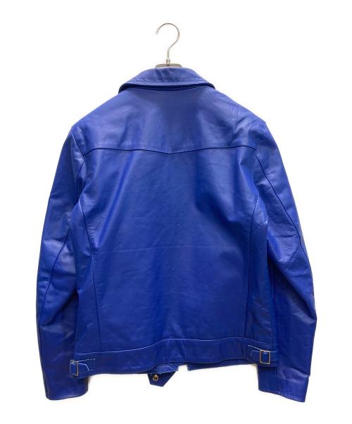 HORN WORKS（ホーンワークス）HORN WORKS (ホーンワークス) バッファローレザーライダースジャケット ブルー サイズ:SIZE LLの古着・服飾アイテム