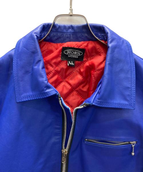 HORN WORKS（ホーンワークス）HORN WORKS (ホーンワークス) バッファローレザーライダースジャケット ブルー サイズ:SIZE LLの古着・服飾アイテム