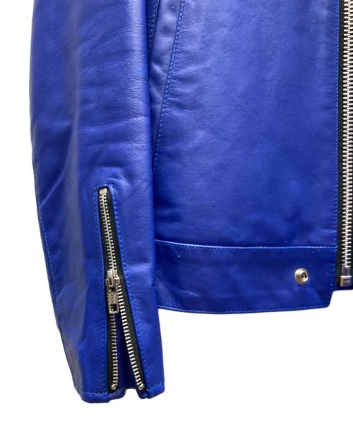 HORN WORKS（ホーンワークス）HORN WORKS (ホーンワークス) バッファローレザーライダースジャケット ブルー サイズ:SIZE LLの古着・服飾アイテム