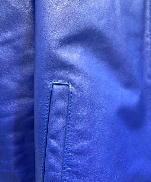 HORN WORKS（ホーンワークス）HORN WORKS (ホーンワークス) バッファローレザーライダースジャケット ブルー サイズ:SIZE LLの古着・服飾アイテム