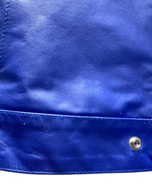 HORN WORKS（ホーンワークス）HORN WORKS (ホーンワークス) バッファローレザーライダースジャケット ブルー サイズ:SIZE LLの古着・服飾アイテム