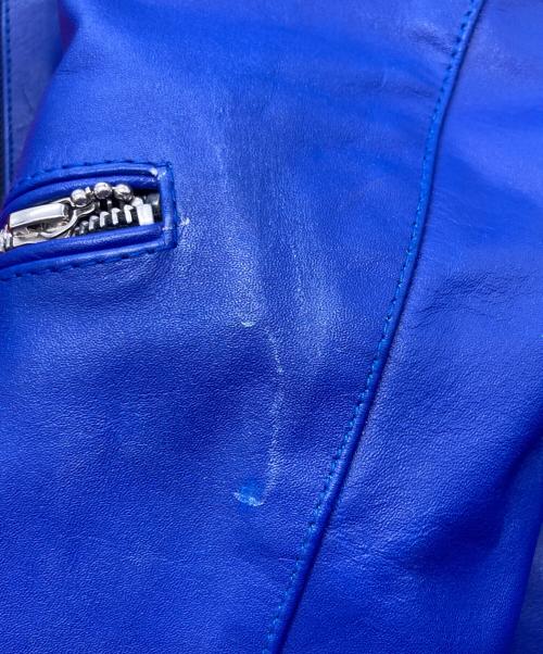 HORN WORKS（ホーンワークス）HORN WORKS (ホーンワークス) バッファローレザーライダースジャケット ブルー サイズ:SIZE LLの古着・服飾アイテム