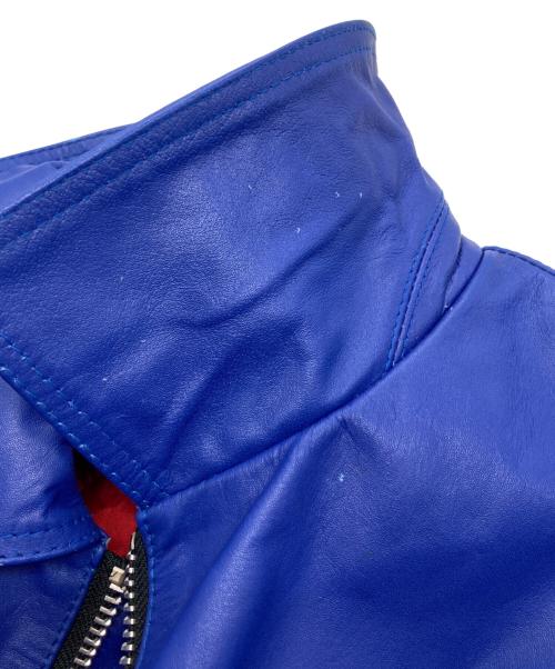 HORN WORKS（ホーンワークス）HORN WORKS (ホーンワークス) バッファローレザーライダースジャケット ブルー サイズ:SIZE LLの古着・服飾アイテム