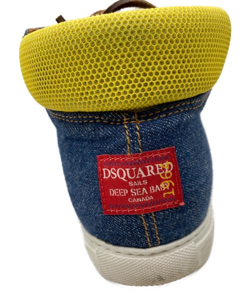 DSQUARED2（ディースクエアード）DSQUARED2 (ディースクエアード) ミドルカット デニムスニーカー インディゴ サイズ:41の古着・服飾アイテム