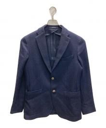 TAGLIATORE（タリアトーレ）の古着「ソフトヘリンボン 2Bシングルメタルボタンジャケット」｜ネイビー