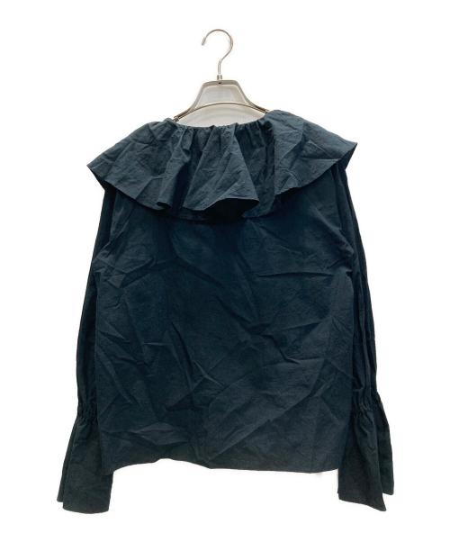 FRAMeWORK（フレームワーク）FRAMeWORK (フレームワーク) ラッフルブラウス ブラック サイズ:Free 未使用品の古着・服飾アイテム