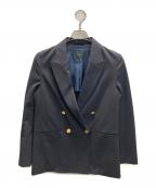 Spick and Spanスピック＆スパン）の古着「プレーンウィーブダブルブレストジャケット」｜ネイビー
