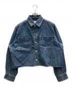 Spick and Spanスピック＆スパン）の古着「ショートデニムシャツ」｜インディゴ