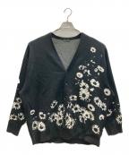 LAD MUSICIANラッドミュージシャン）の古着「ハルジオン柄ニットカーディガン」｜ブラック