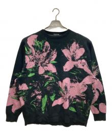 LAD MUSICIAN（ラッドミュージシャン）の古着「フラワーニット」｜ブラック
